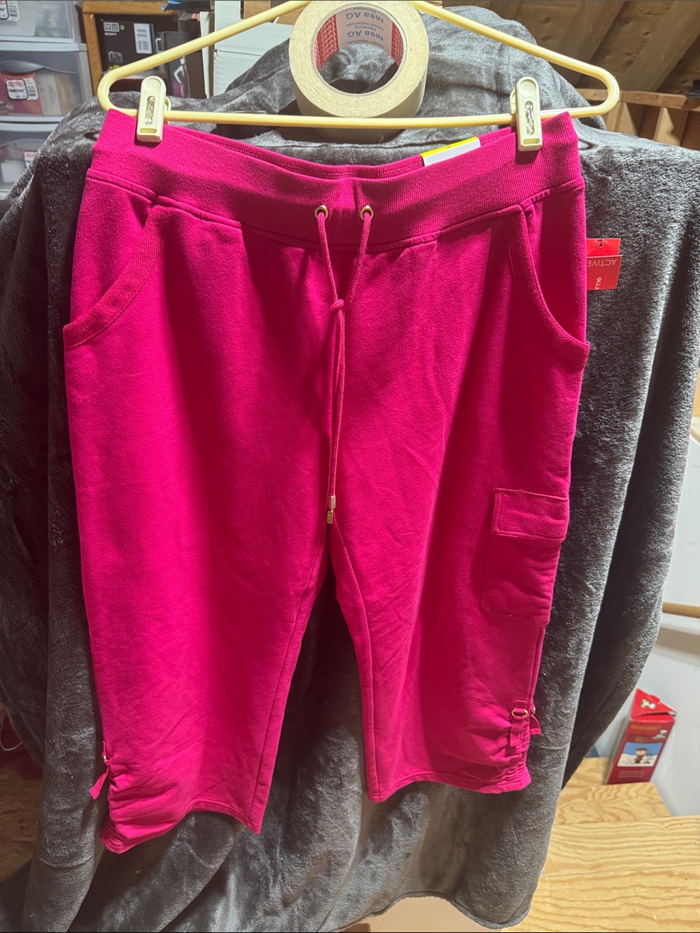 Liz Claiborne Hot Pink Drawstring Cargo Bermudas